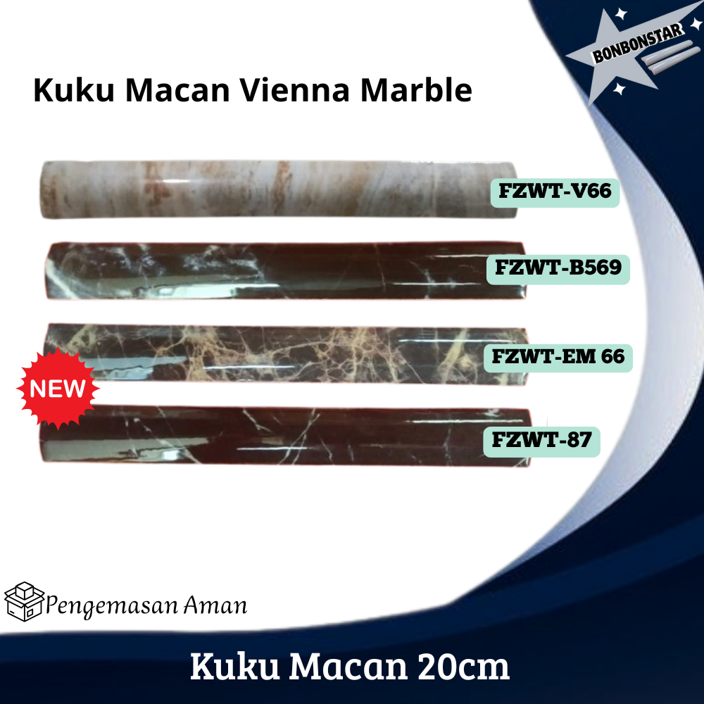 Kuku Macan 20cm Motif Granit / Kuku Macan Vienna Marble FZWT / BB Motif Granit - Kuku Macan mewah