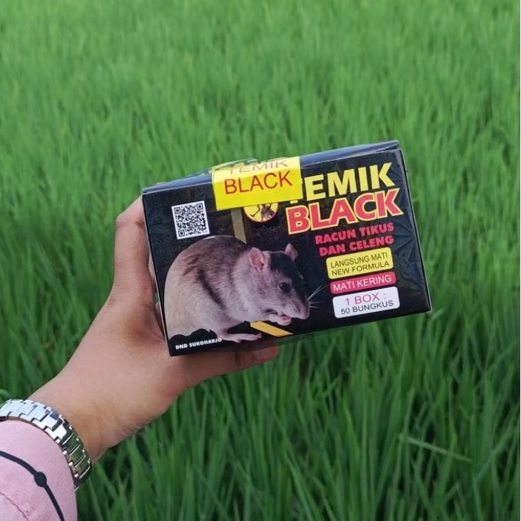 TEMIK BLACK Racun Tikus dan Celeng mati kering/1 box 50pcs
