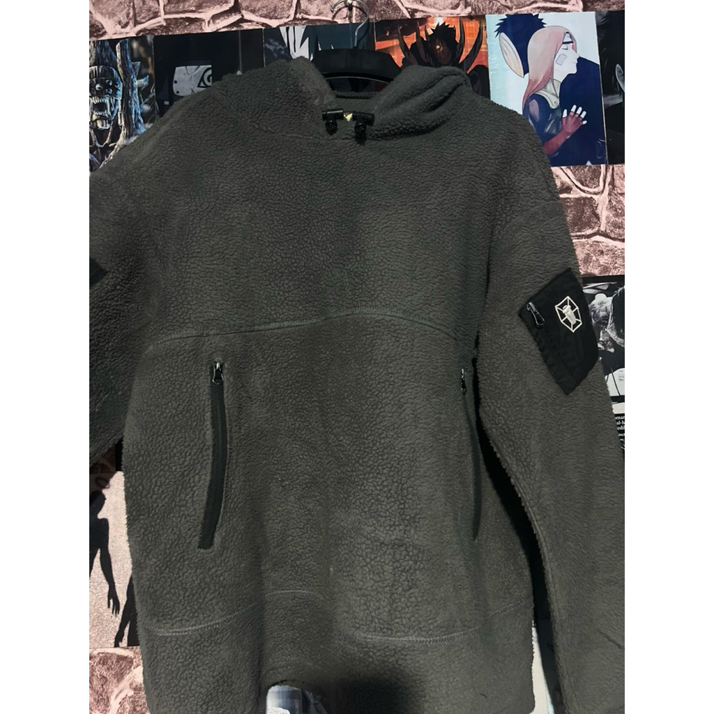 hoodie fly over sherpa luar