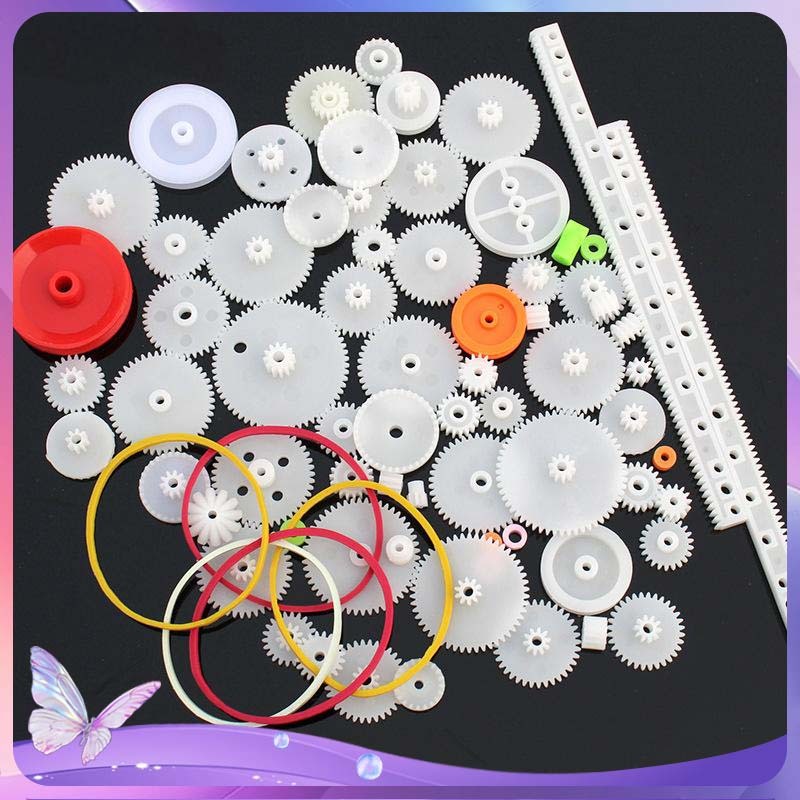 75pcs Gear Mainan Plastik Gear Plastik Mainan Gir Plastik Mainan Gear Perlengkapan Roda Gigi Plastik
