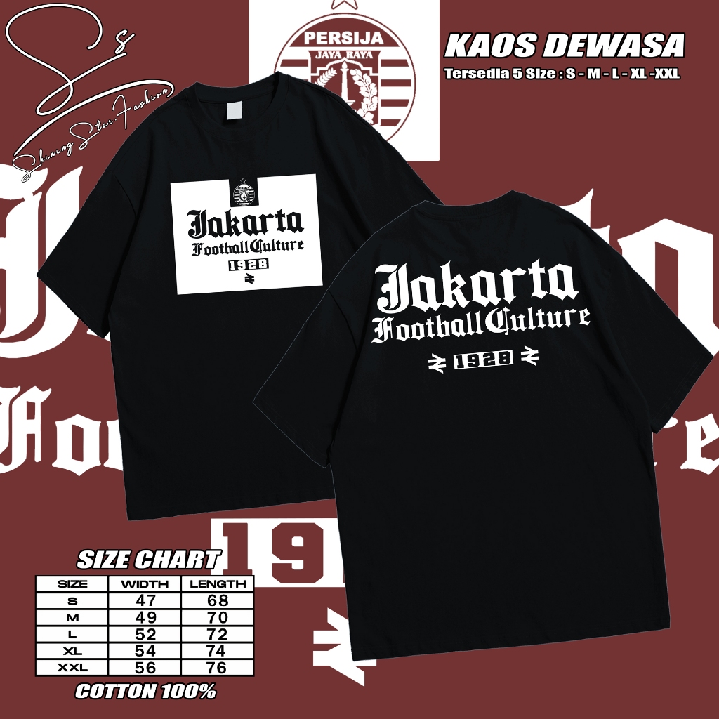 Kaos Persija Jakarta "Jakarta Football Culture" - Kaos Supporter Persija/Jack Mania/Kaos distro pers