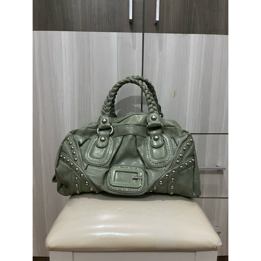 Preloved Hand Bag Shoulder Bag Tas Guess Kulit Hijau