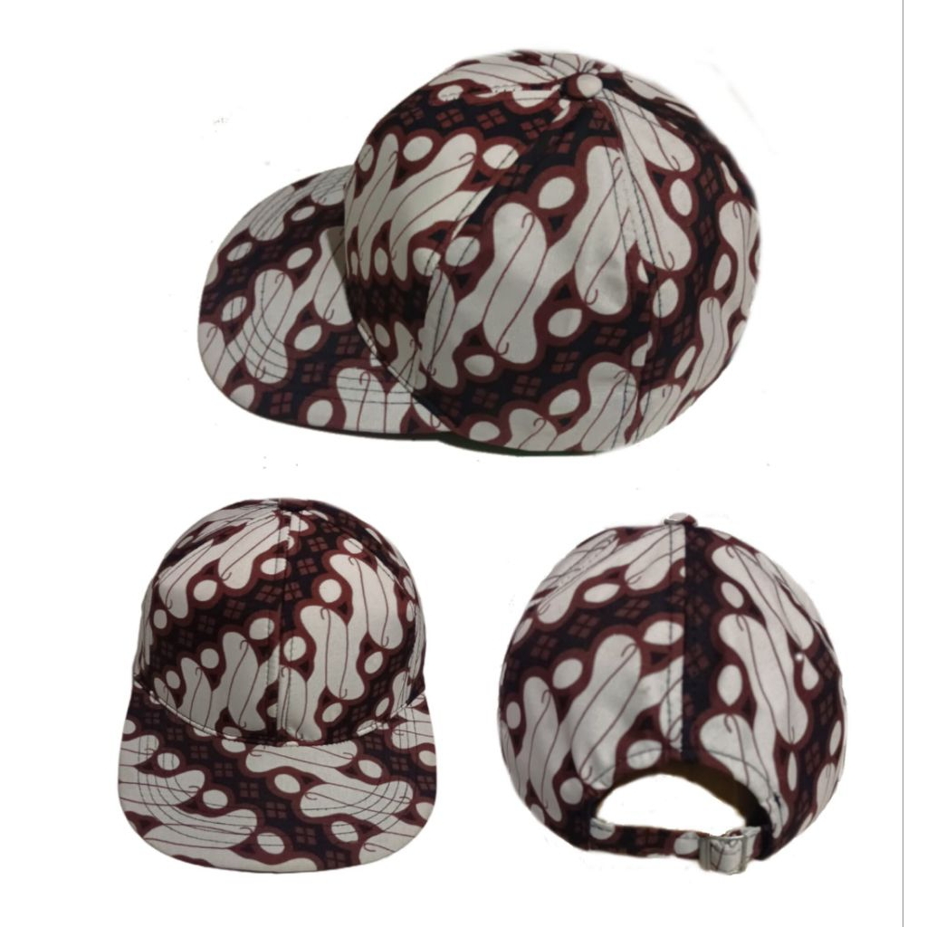 Topi Baseball Motif Batik Ukuran Dewasa Hat Cap Snapback