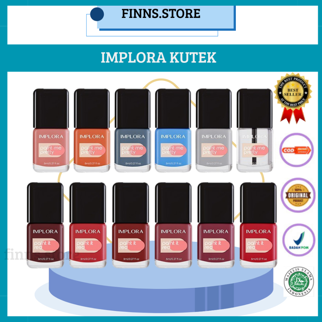 Implora Kutek Maroon Halal Kutek Implora Paint It Red Implora Nail Polish