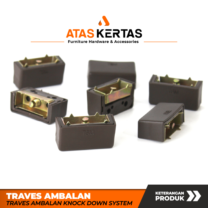 Ambalan Traves Siku Kayu Lemari Coklat Brown | Trapes Siku Ambalan Plastik