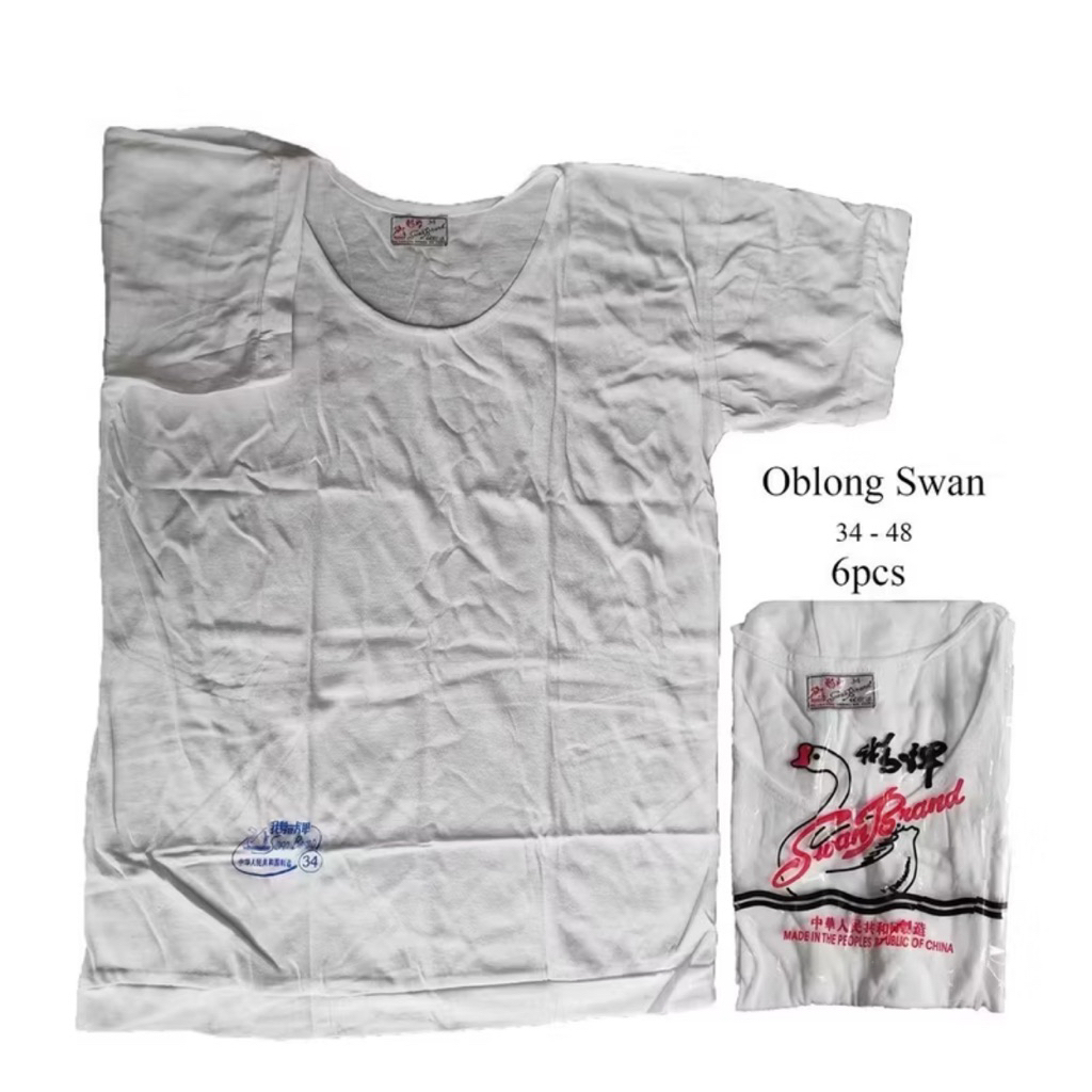 oblong  Pria Kaos Dalam laki laki Style Swan Kaos Pria polos Putih kaos kutang dewasa Swan Brand