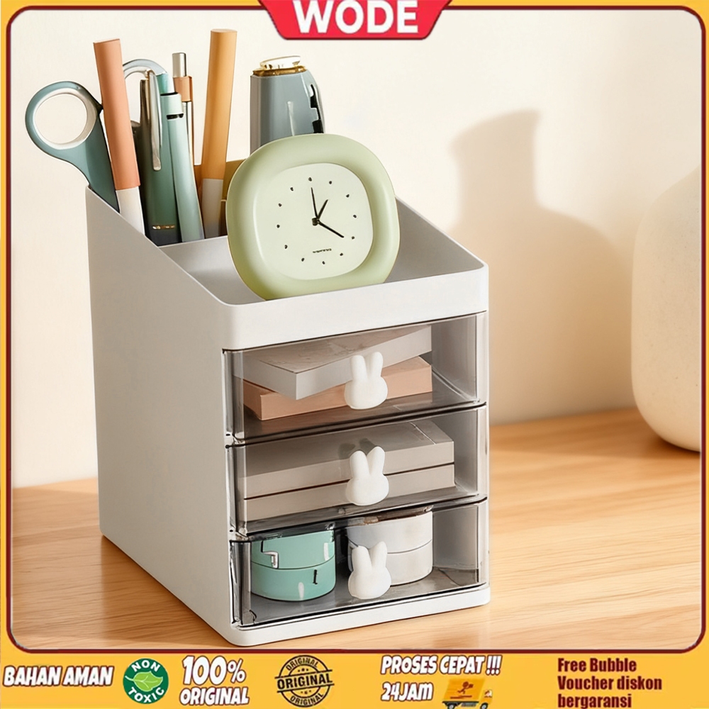 Wode Rak Laci Meja Acrylic Penyimpanan Aksesoris Rak Susun Alat Tulis Aesthetic Minimalis