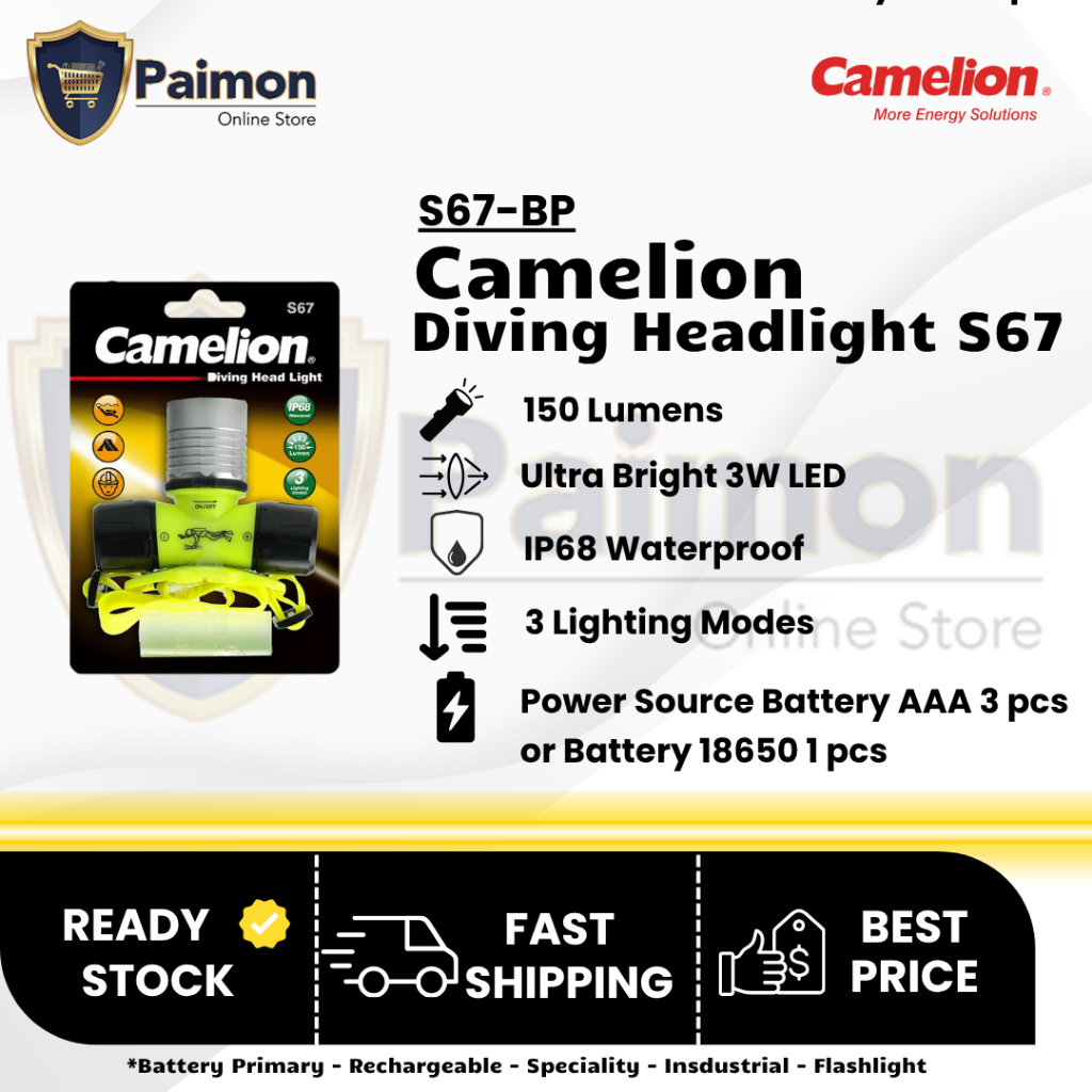 Senter Kepala Selam Anti Air Camelion S67 - Senter Selam