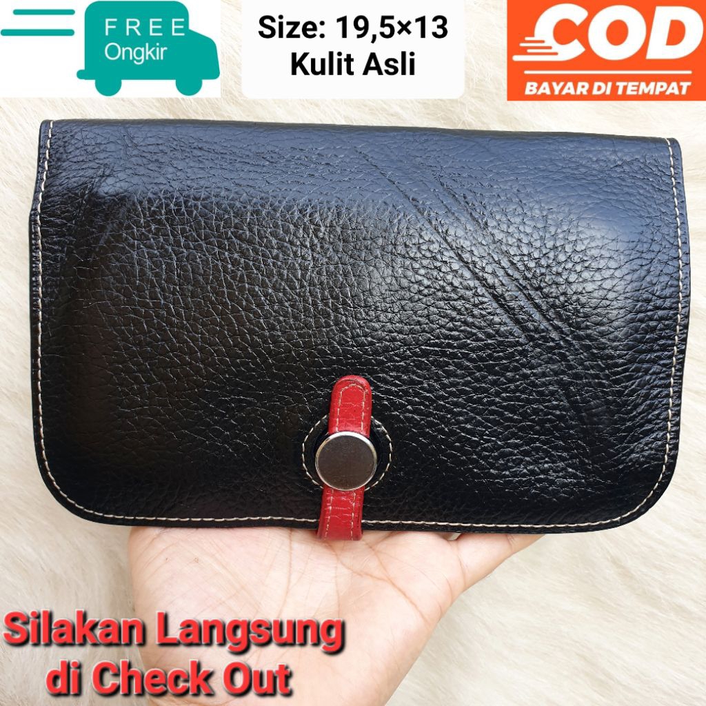 Dompet Wanita Model Unik Hitam Kulit Asli