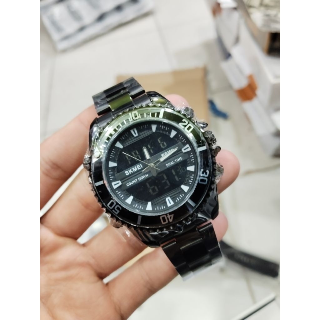 JAM SKMEI DUAL TIME RANTAI PRIA ORIGINAL TAHAN AIR 0849