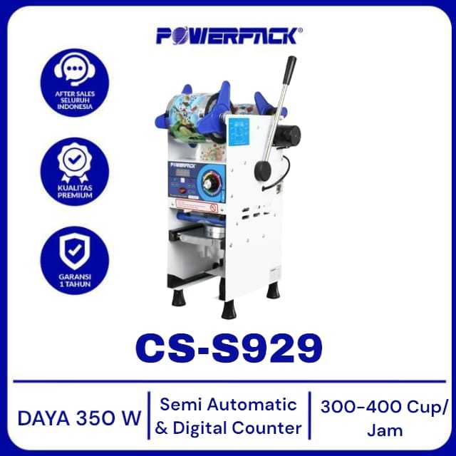 POWERPACK Semi Automatic Cup Sealer CS-S929 (Small Cup) Mesin Sealer