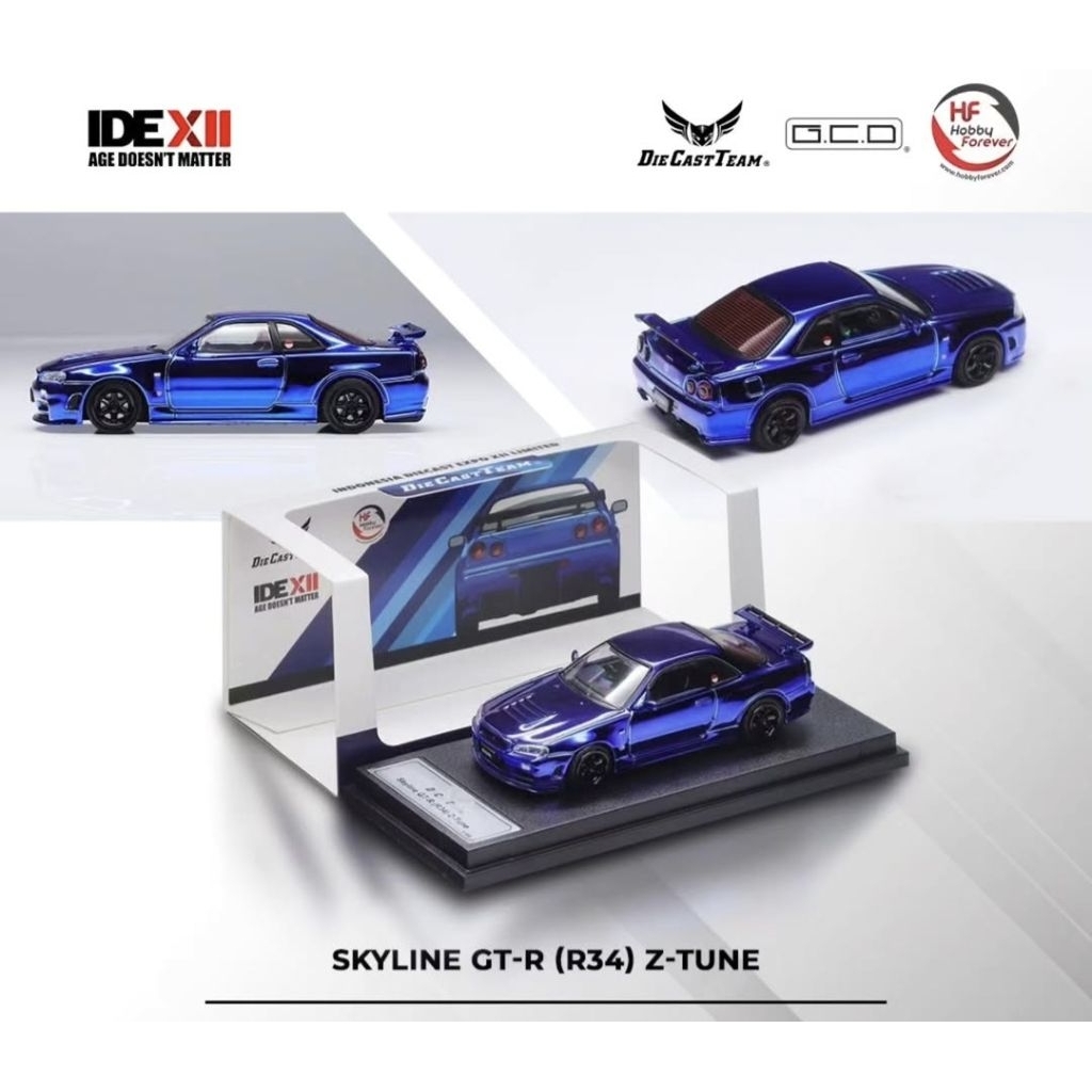 GCD x Dct IDE XII Diecast Skyline GTR R34 Z-Tune (seald)
