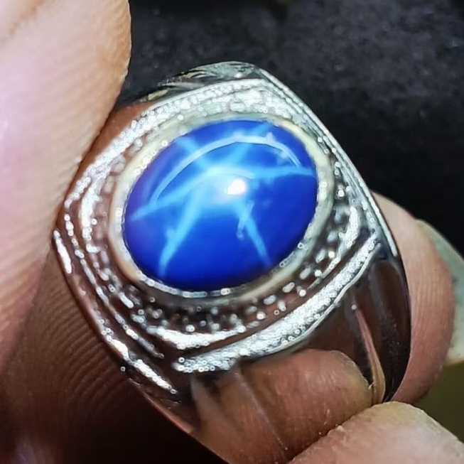 Cincin Batu Permata Blue Safir Star Kualitas Super Harga Murah