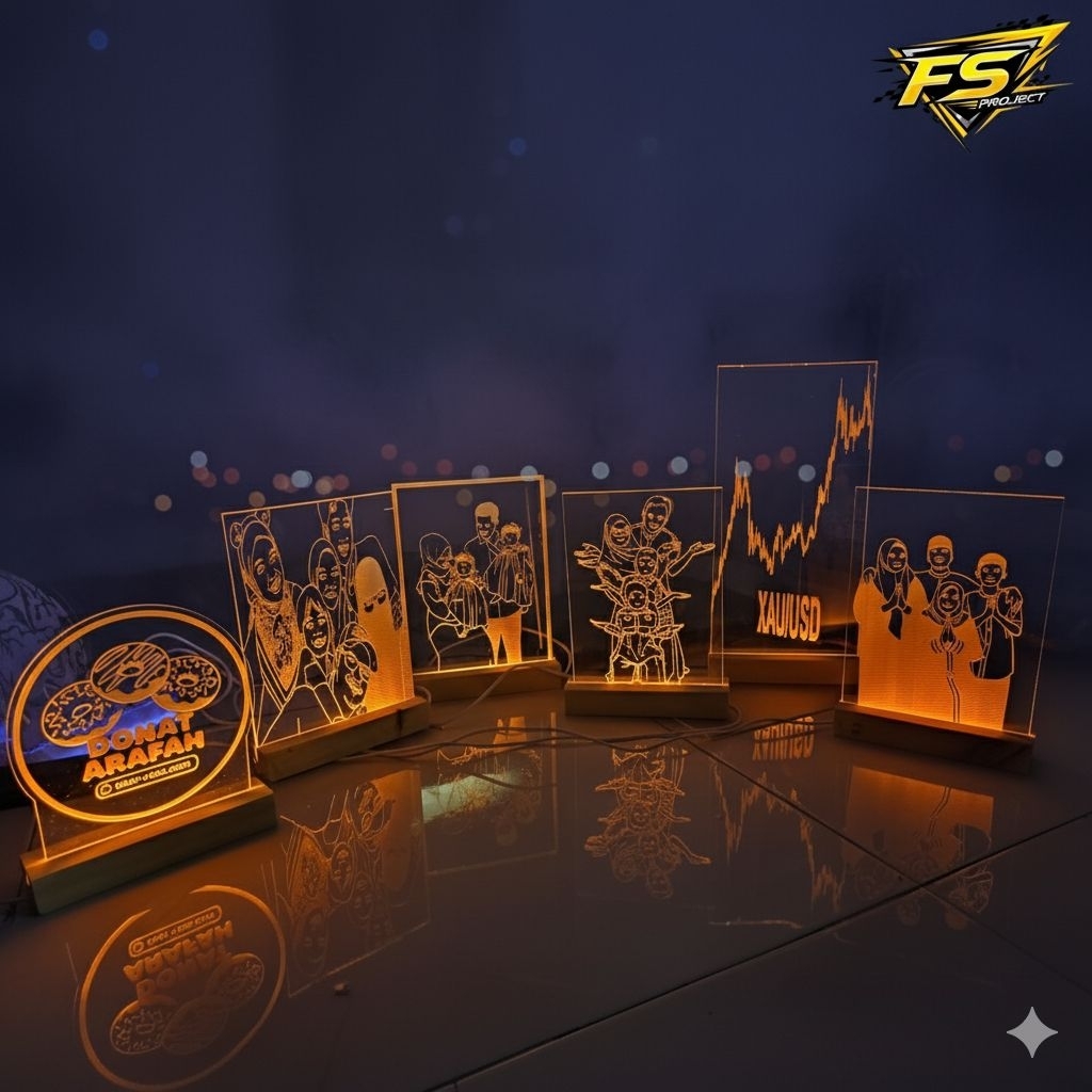 Plakat Akrilik LED Custom / Lampu Tidur Akrilik Grafir Foto By FS PROJECT