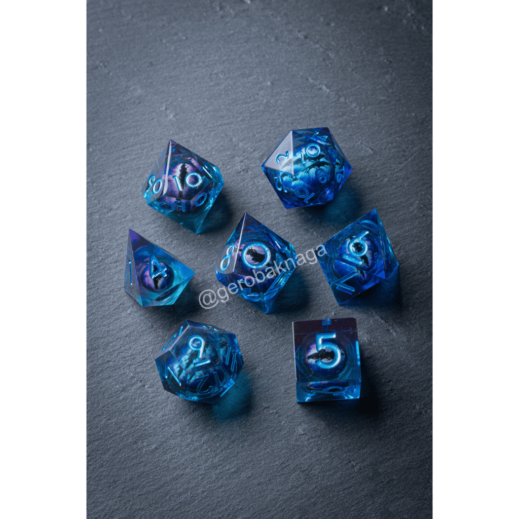 [Ready] Premium High Quality Resin Dice Dadu Dungeon Dragon DND Liquid Core - Liquid Nightmare Drago