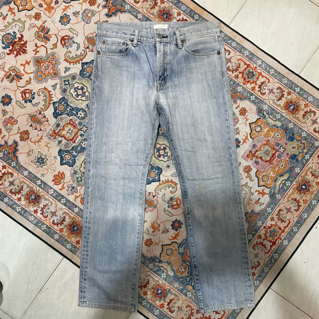 CEK DEKSRIPSI SEBELUM CO Celana Panjang Jeans Pria Cowok Reguler Fit Brand UNIQLO Original Second Pr