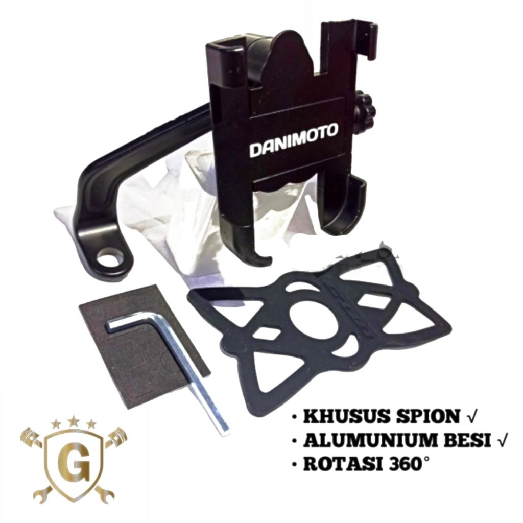 Holder HP Motor full Alumunium Besi Khusus Spion Motor