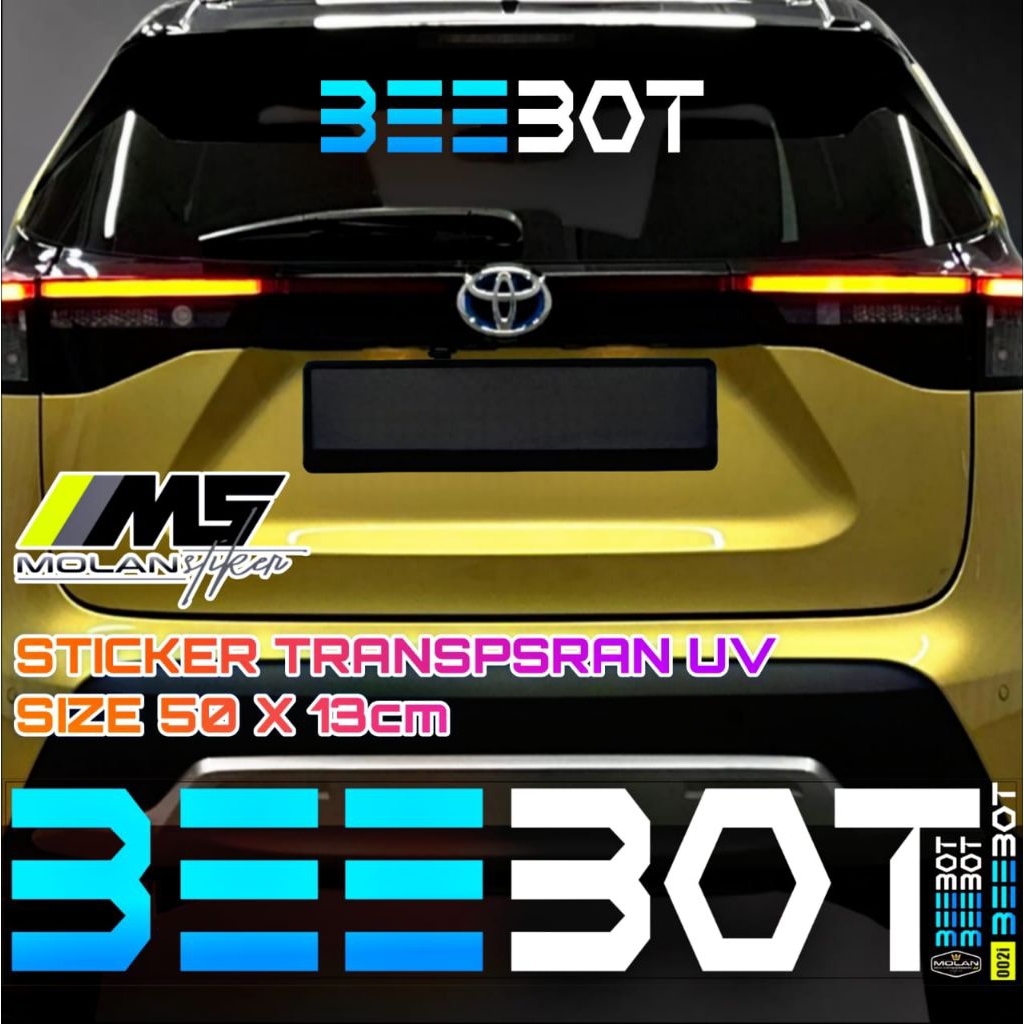 Sticker Transparan Uv Kaca Mobil BEEBOT 50x13 Sticker Kaca Depan Belakang Universal Semua Mobil Truc
