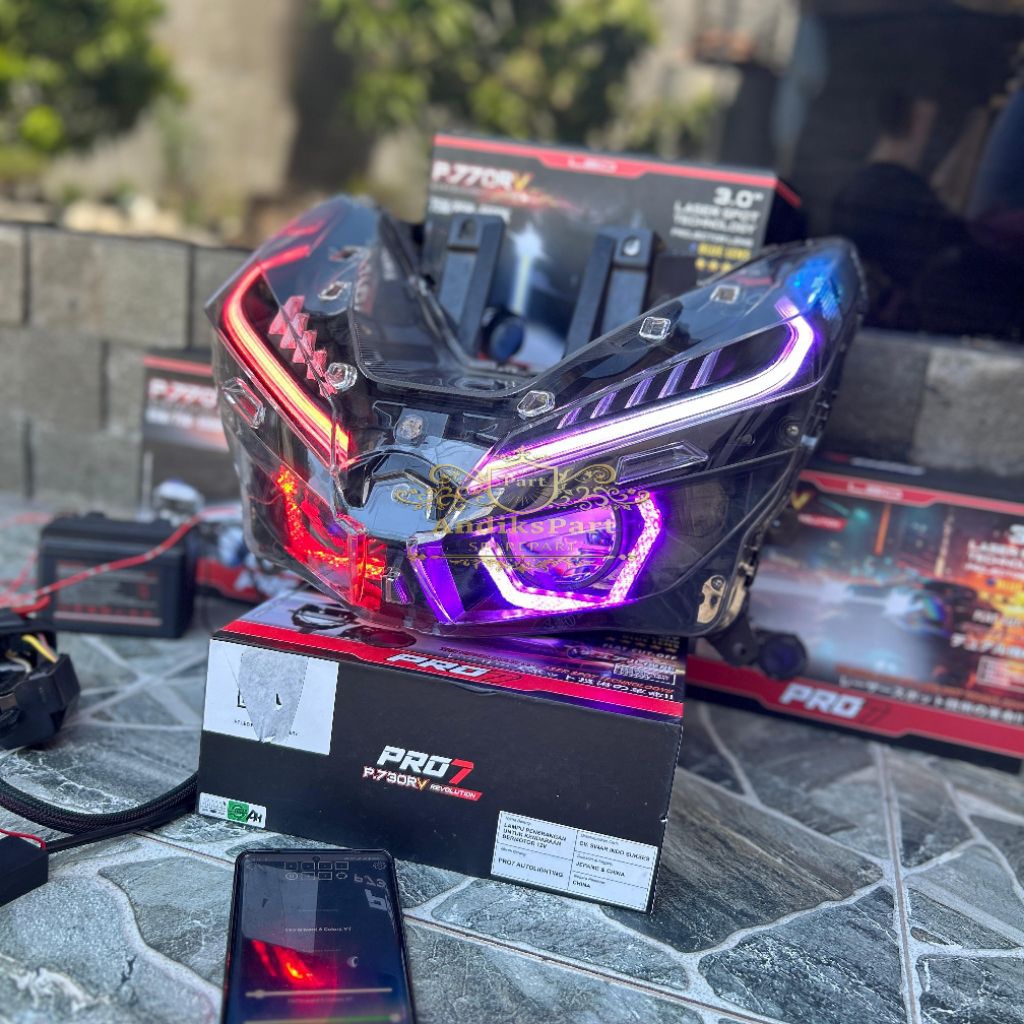 Biled Vario Pro7 fullset 125/150 new double biled Pro7 uk 2,5inch P725bl x series shord lampu alis w
