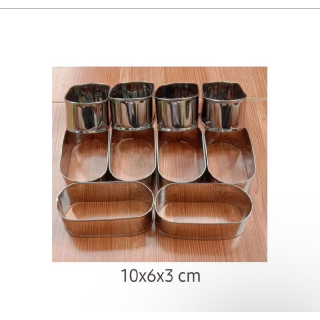 12 pc Ring Roti Oval burger cutter tebal premium stainless steel 10 11 cm