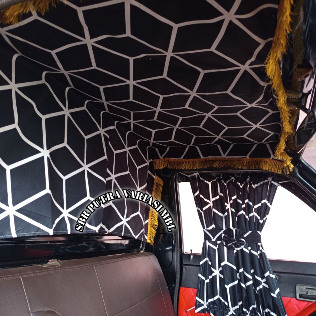 Aksesoris kain Flapon mobil 1set gorden pintu mobil/ plapon mobil Truk Fuso Hino500/700 Howo UD Qest