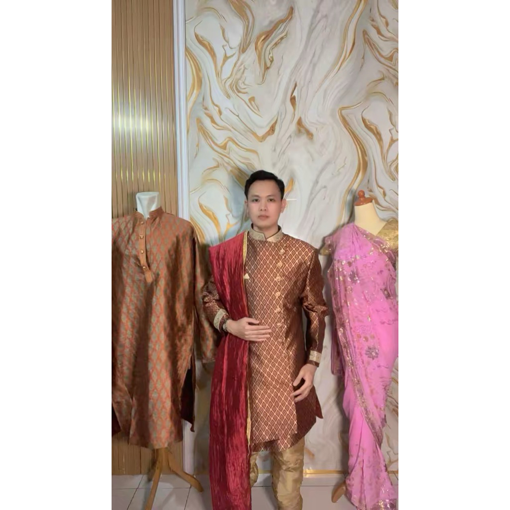 BAJU INDIA PRIA SHERWANI ONE SET MAROON