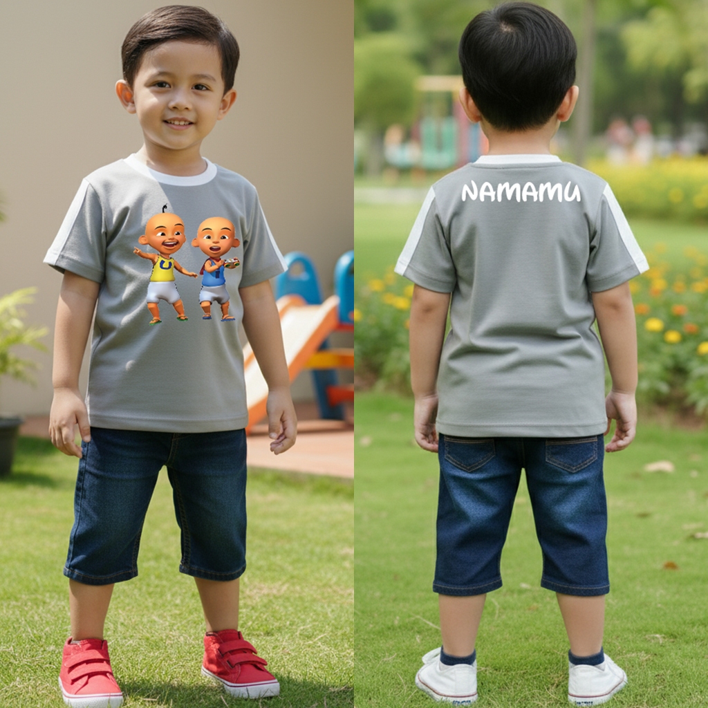 Baju Upin Ipin Anak Cetak Nama Kaos Anak List Cewek Cowok