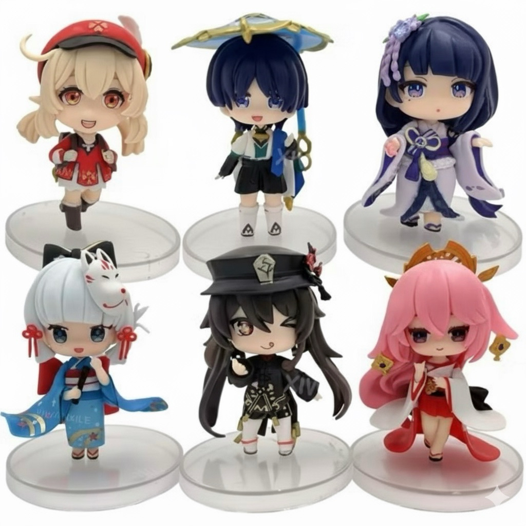 Action Figure Nendoroid Genshin Impact Pajangan Anime Chibi Klee Raiden Yae Miko Hutao Ayaka Wandere