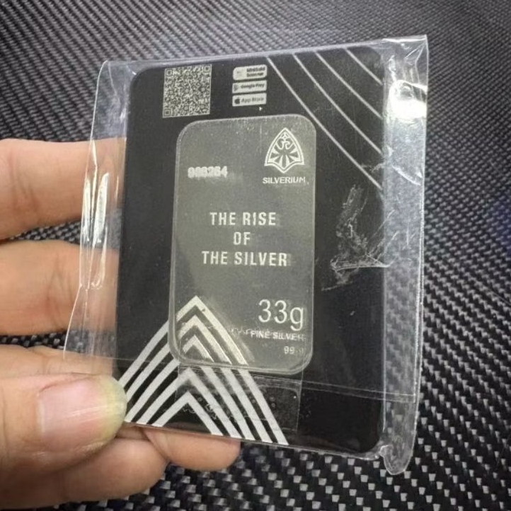 Silver Perak batangan Silverium Logam mulia 33gr. Last Piece, Ready Stock.