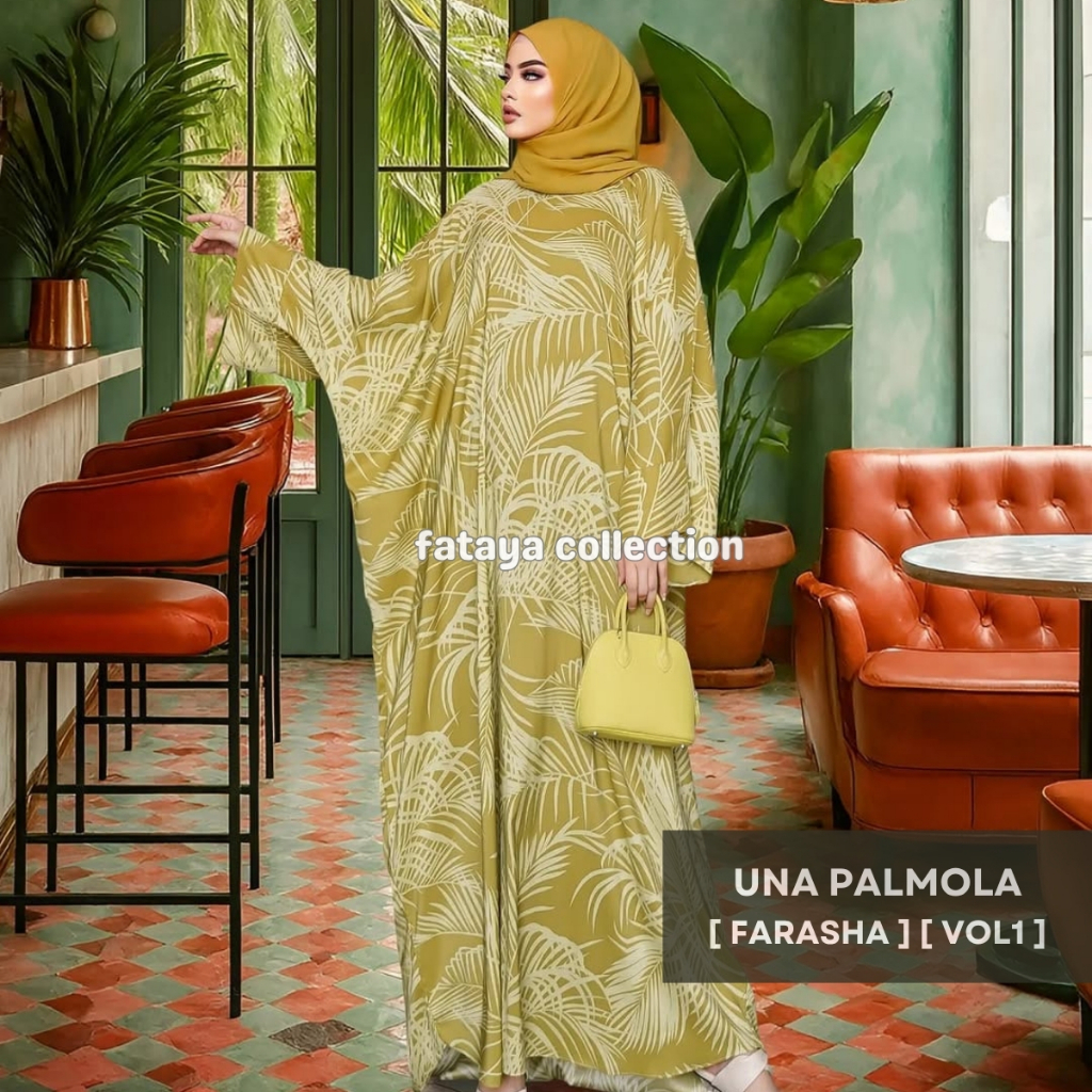 Fataya Collection UNA PALMOLA Abaya Farasha - Kain Silk