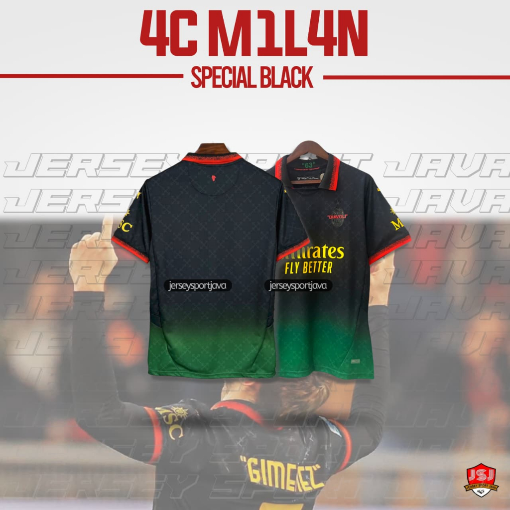 ( BISA COD ) JERSEY BAJU BOLA PRIA AC MILAN OFF- WHITE HITAM 2025 2026 NEW GRADE ORI IMPORT - BEST H