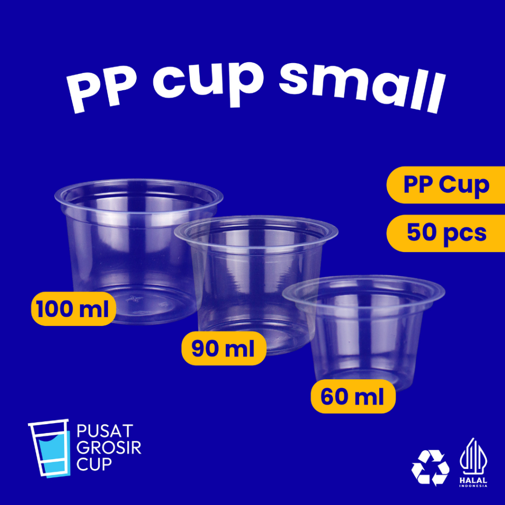 [Isi 50 pcs] STARINDO Gelas Pudding Cup Pudding 60 ml/ 90 ml / 100 ml Kualitas PREMIUM Untuk UMKM, C