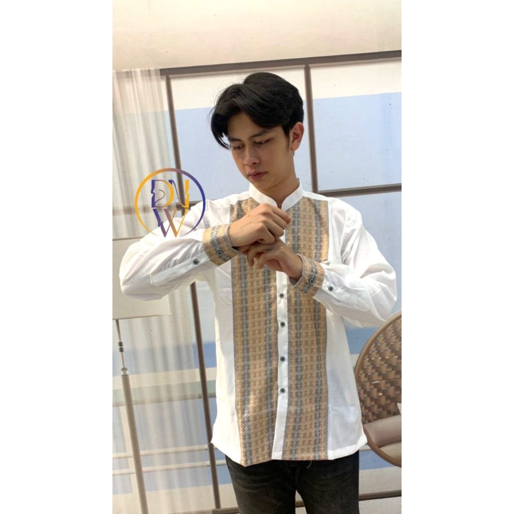 Baju Koko dewasa lengan panjang bahan katun madinah