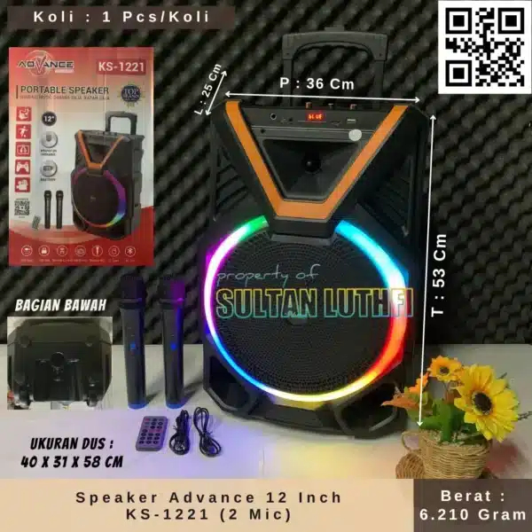 Speaker Advance 12 Inch KS-1221 (2 Mic)