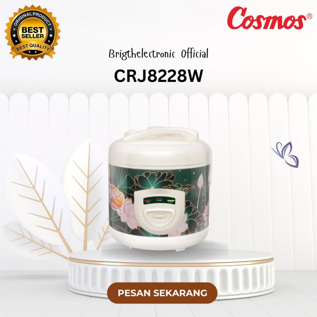 COSMOS RICE COOKER NON STICK CRJ8228W 2L/CRJ-8228W/CRJ-8228-W/CRJ-8228/CRJ 8228/ORIGINAL BERGARANSI