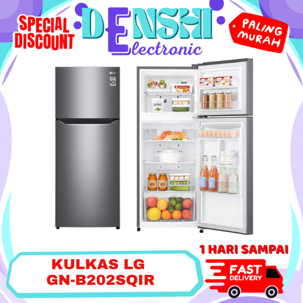LG GN-B202SQIR KULKAS 2 PINTU 202 LITER TOP FREEZER LOW WATT