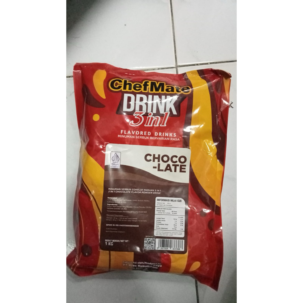Chefmate Drink 3 in 1 (Kakawa) Chocolate/Coklat, Lemon Tea, Lemon Flavored Drinks 1 kg
