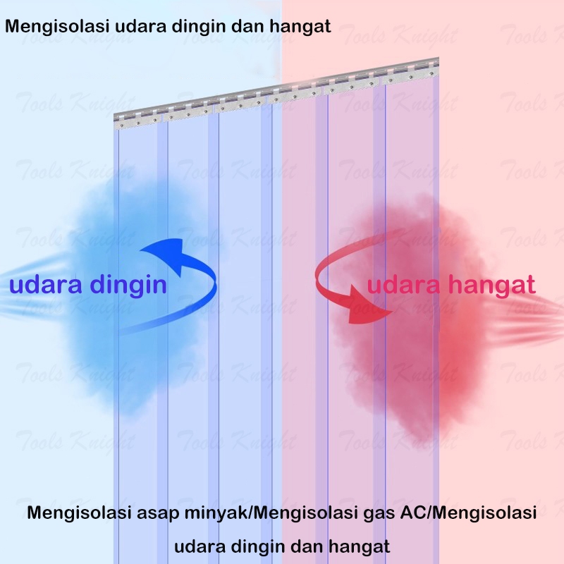 Gorden PVC Transparan tahan air Door Curtain Transparentkhusus ruanga AC - NJ