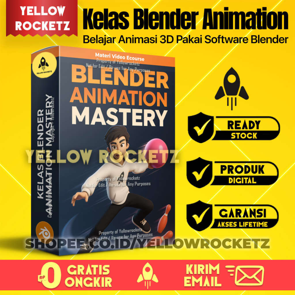 Kelas ANIMASI BLENDER 3D MASTERI - Belajar Blender Animation Dari Nol ke Pro - Materi Video