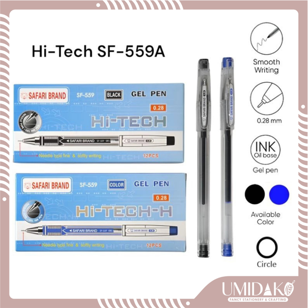 [UMIDAKO] GEL PEN HI-TEC SAFARI BRAND 0.28 MM | HI TEC GEL PEN 0.28 MM SAFARI | BOLPEN SAFARI HI TEC