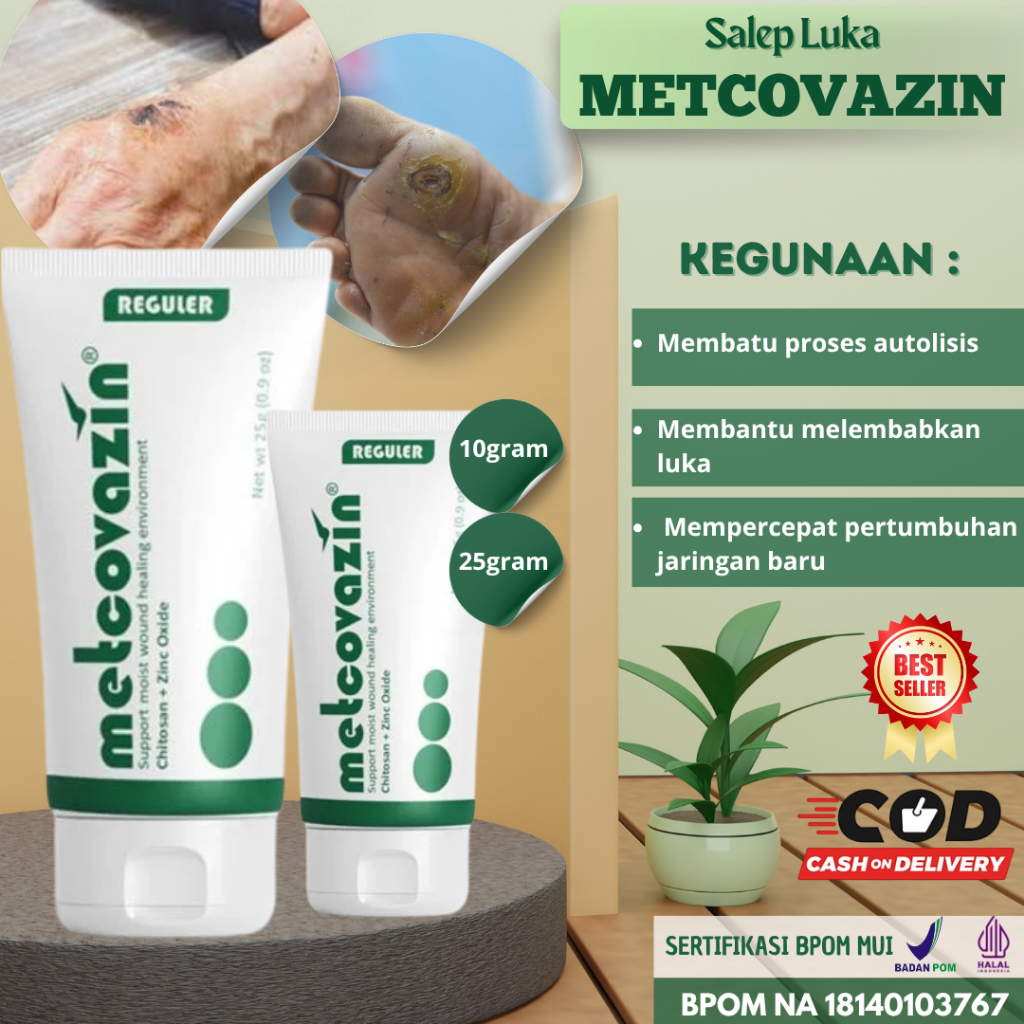 Krim Metcovazin Regular 10gr – Obat Luka Bakar, Luka Diabetes, Luka Bernanah