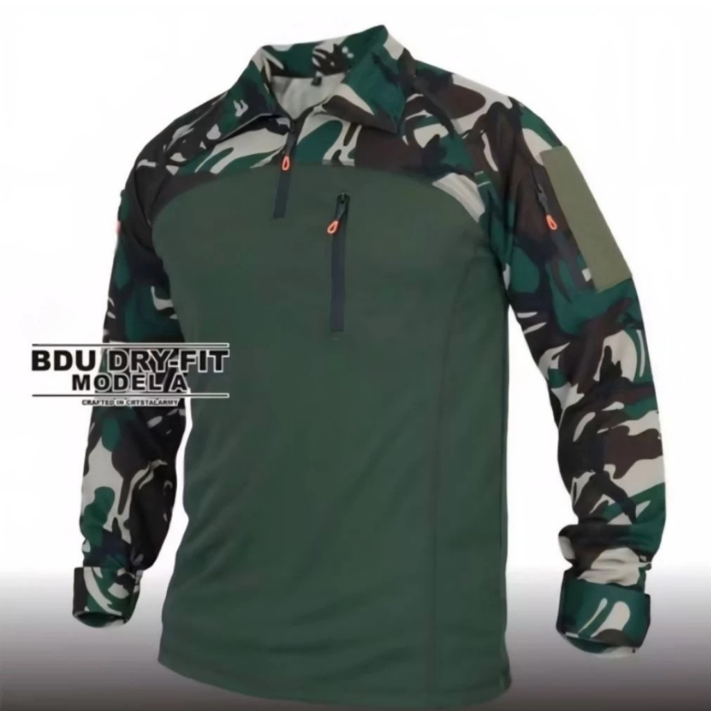 kaos BDU loreng lengan panjang / kaos pria panjang / bdu dryfit