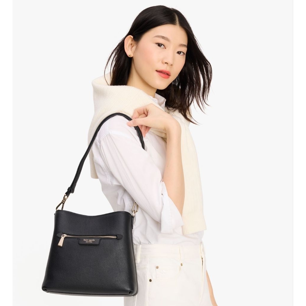 KS Hudson Pebbled Leather Shoulder Bag include box