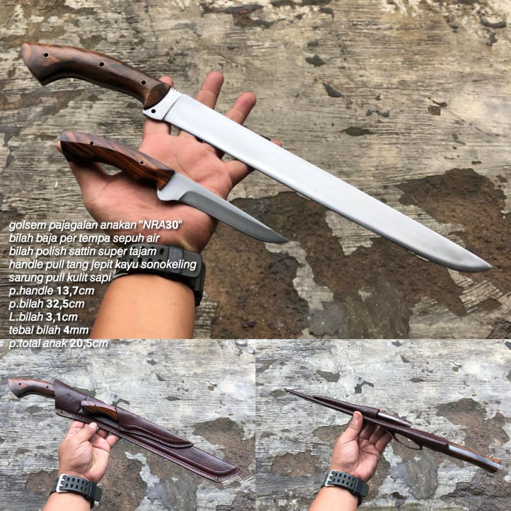 PISAU SEMBELIH 1 SET ANAK SARUNG KULIT