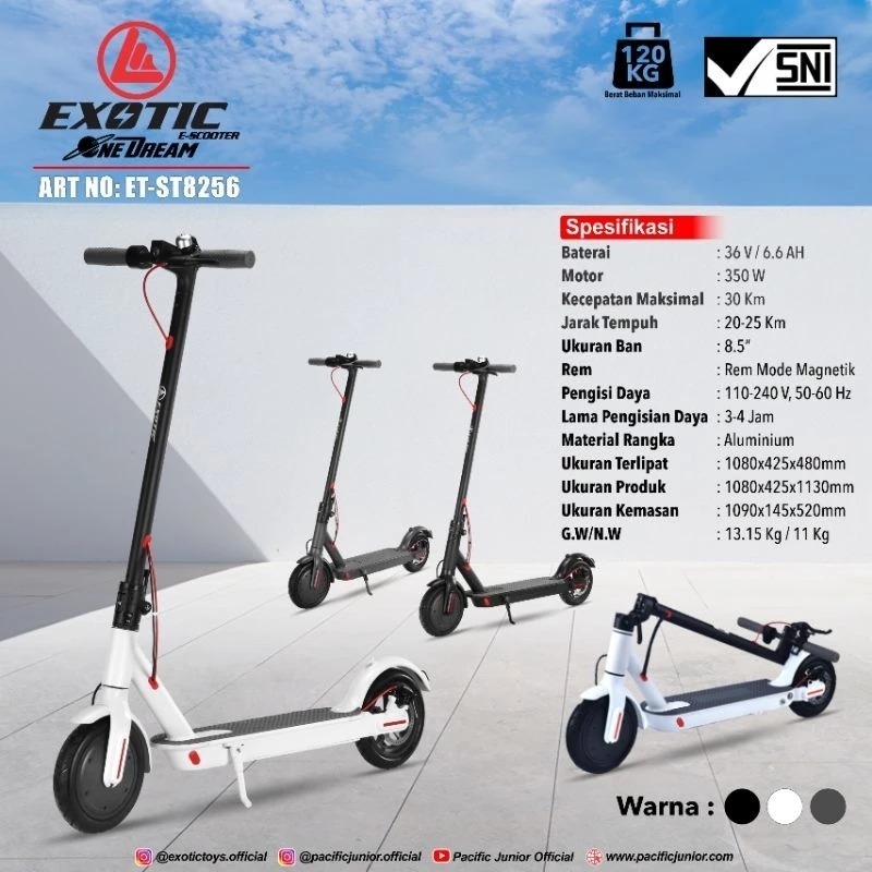 Electric Scooter Skuter Listrik Otoped Anak & Dewasa EXOTIC ST-8256 Portable