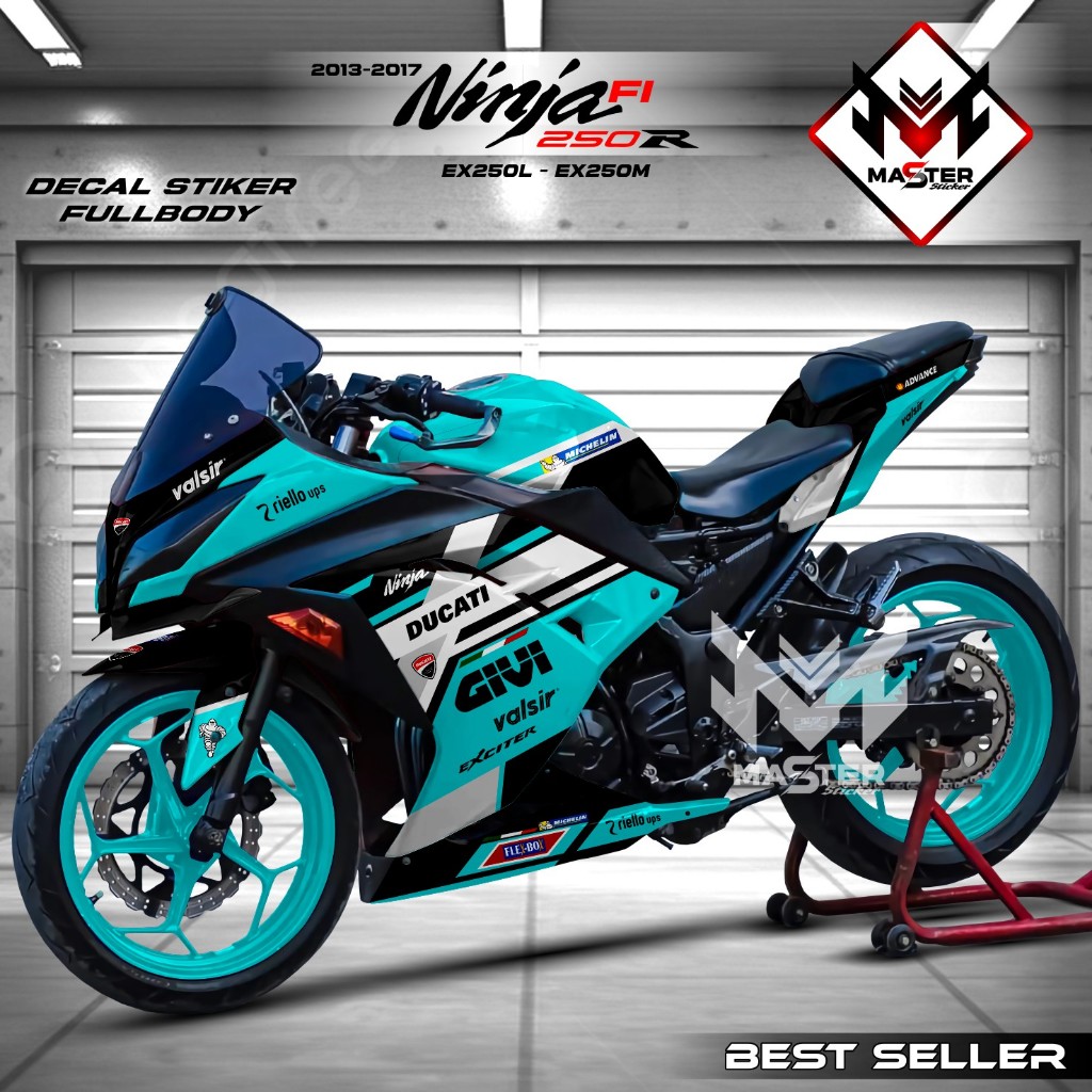 Decal Sticker Ninja 250 Fi / Stiker Kawasaki Ninja 250 Old / Sticker Variasi Ninja 250 Fi Old Fullbo
