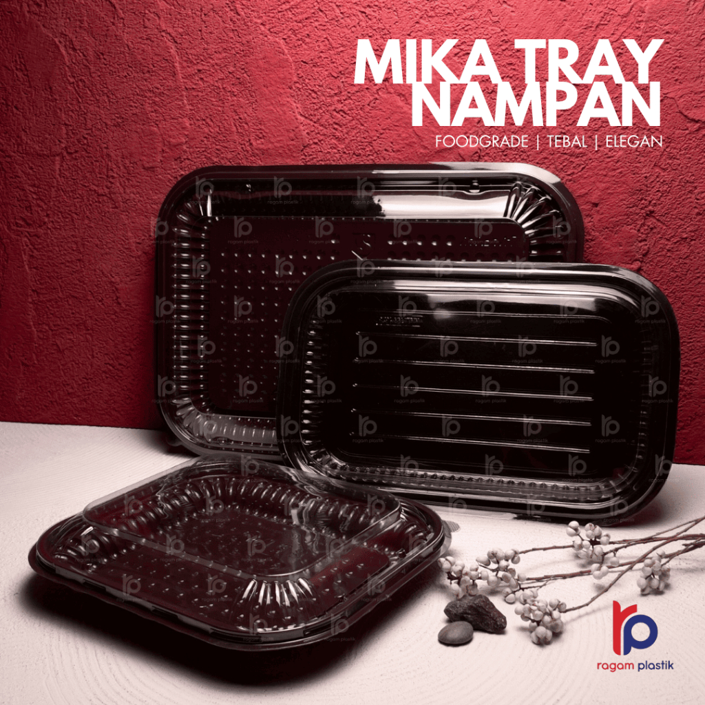 MIKA TRAY NAMPAN Mika Kue & Snack Box Coklat [+Tutup Bening] | Uk. S M L - Praktis, Kuat, dan Elegan