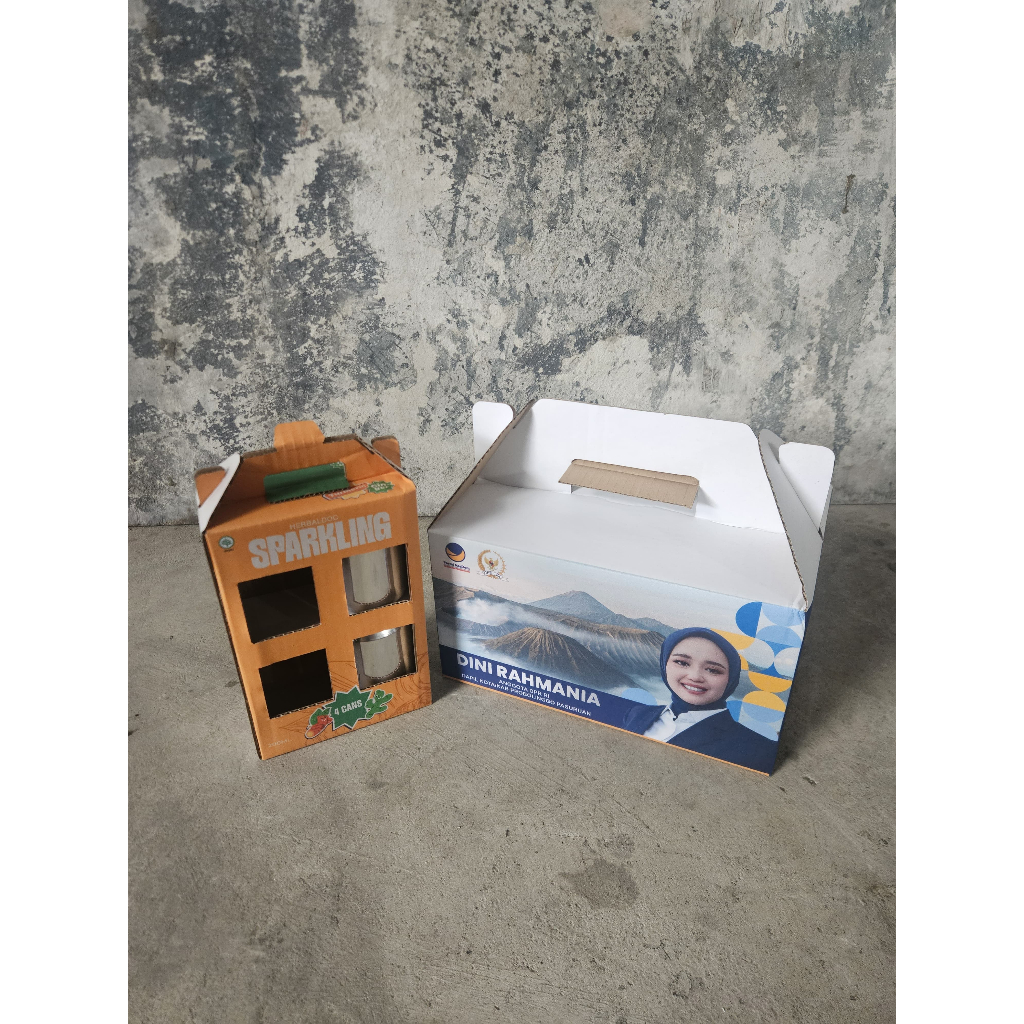 handle box tenteng dus kardus packing sembako ayam kue custom size