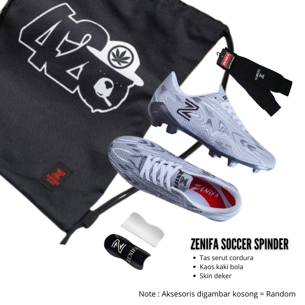 Sepatu Bola Zenifa Spinder Olahraga Sepak Bola Paket Komplit