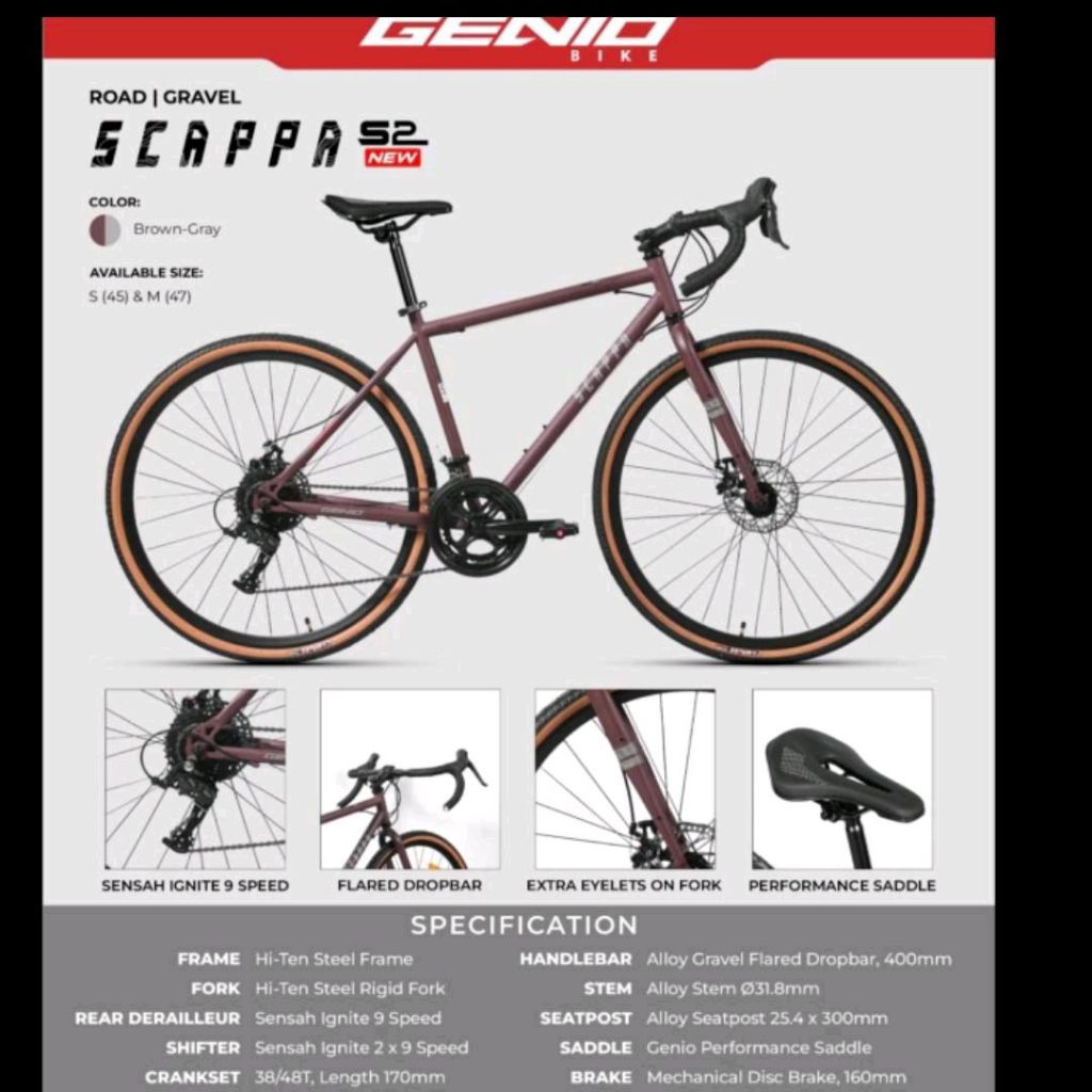 Road Bike - Sepeda Balap Genio Scappa S2 700C New BNIB Original